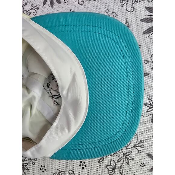 Vintage Disney Mulan 90s Youth Hat Teal Brim Bamboo Print - Picture 13 of 16